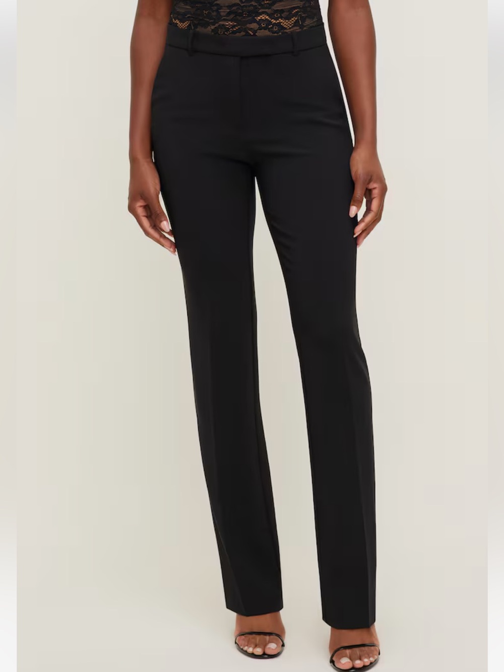 NWT Dynamite Clean Front Slim Straight Pant Jet Black Size 8